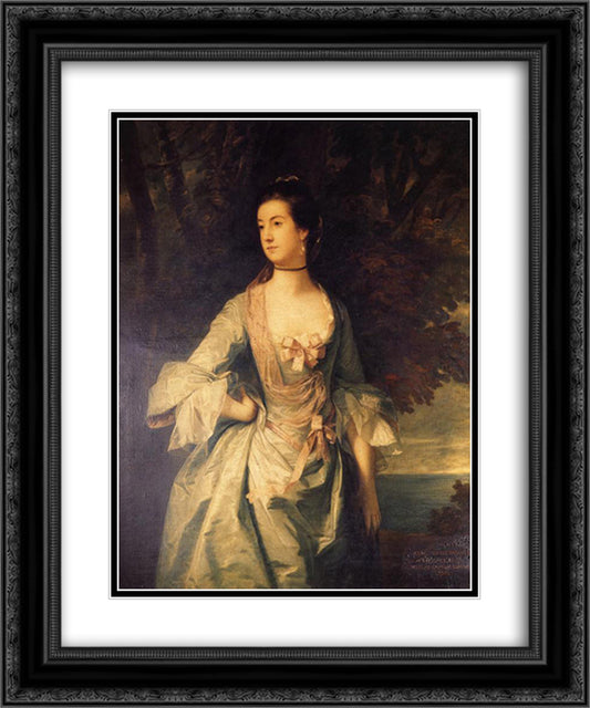 Mrs. Hugh Bonfoy 20x24 Black Ornate Wood Framed Art Print Poster with Double Matting by Reynolds, Joshua