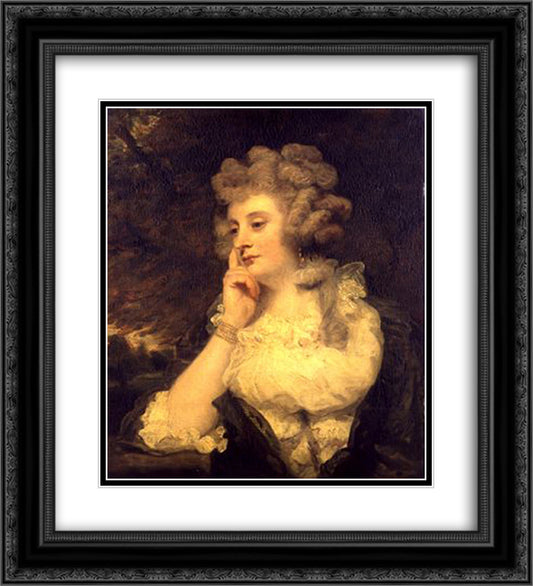 Mrs. Jane Braddyll 20x22 Black Ornate Wood Framed Art Print Poster with Double Matting by Reynolds, Joshua