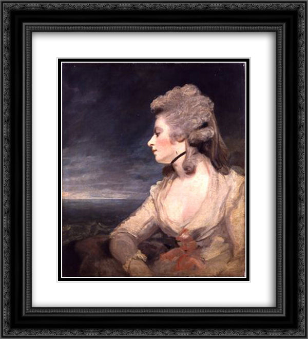 Mrs. Mary Robinson (Perdita) 20x22 Black Ornate Wood Framed Art Print Poster with Double Matting by Reynolds, Joshua