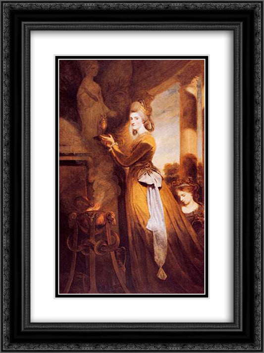 Mrs. Peter Beckford 18x24 Black Ornate Wood Framed Art Print Poster with Double Matting by Reynolds, Joshua