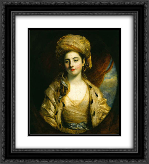 Mrs. Richard Paul Jodrell 20x22 Black Ornate Wood Framed Art Print Poster with Double Matting by Reynolds, Joshua