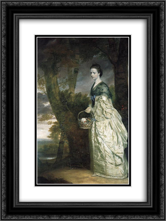 Mrs. Thomas Riddell 18x24 Black Ornate Wood Framed Art Print Poster with Double Matting by Reynolds, Joshua