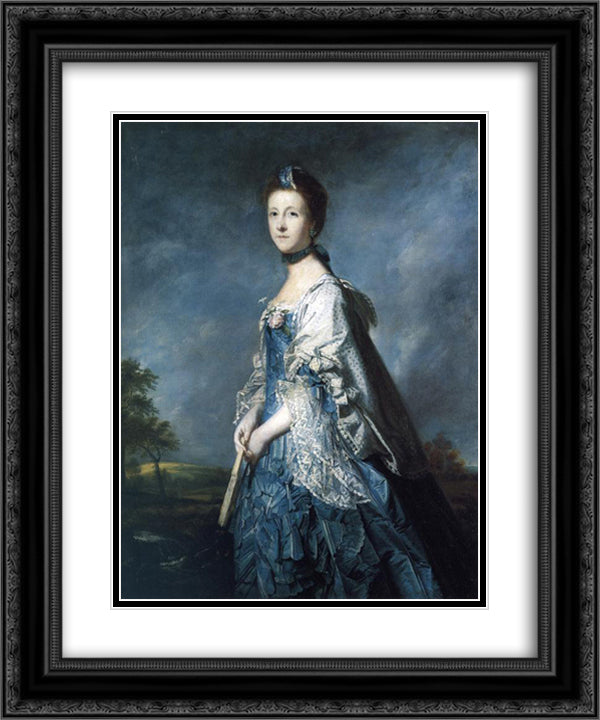 Mrs. Turnour 20x24 Black Ornate Wood Framed Art Print Poster with Double Matting by Reynolds, Joshua