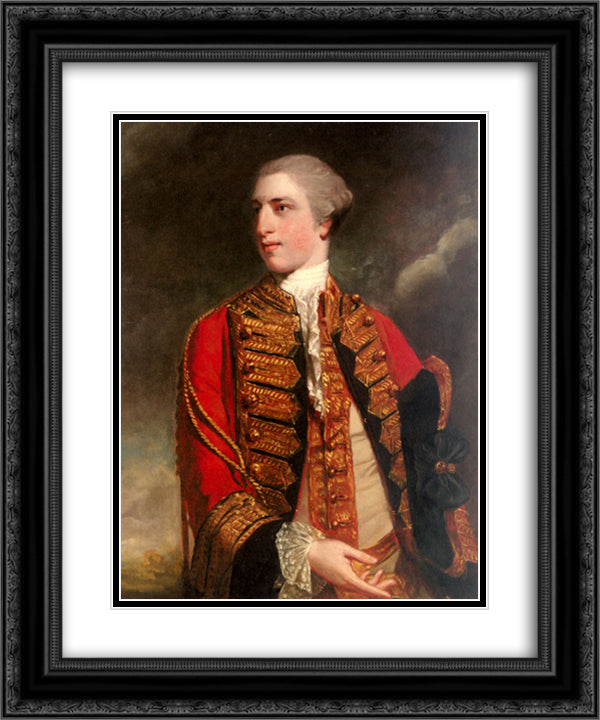 Portrait of Charles Fitzroy, 1st Baron Southampton 20x24 Black Ornate Wood Framed Art Print Poster with Double Matting by Reynolds, Joshua