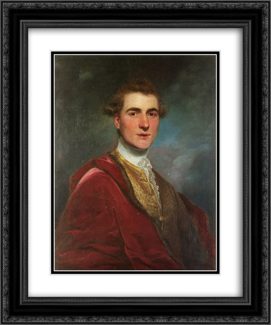 Portrait of Charles Hamilton, 8th Early of Haddington 20x24 Black Ornate Wood Framed Art Print Poster with Double Matting by Reynolds, Joshua