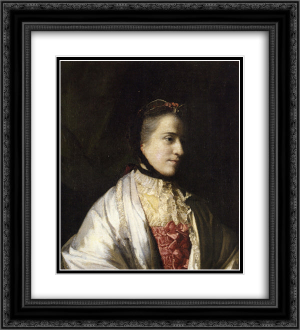 Portrait of Emma, Countess of Mount Edgcumbe 20x22 Black Ornate Wood Framed Art Print Poster with Double Matting by Reynolds, Joshua