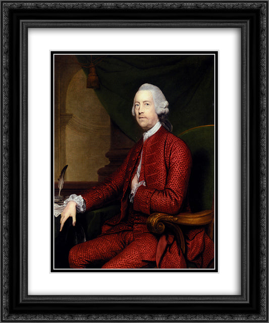 Portrait of John Simpson, of Bradley Hall, Northumberland 20x24 Black Ornate Wood Framed Art Print Poster with Double Matting by Reynolds, Joshua