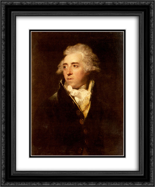 Portrait of Lord John Townshend 20x24 Black Ornate Wood Framed Art Print Poster with Double Matting by Reynolds, Joshua