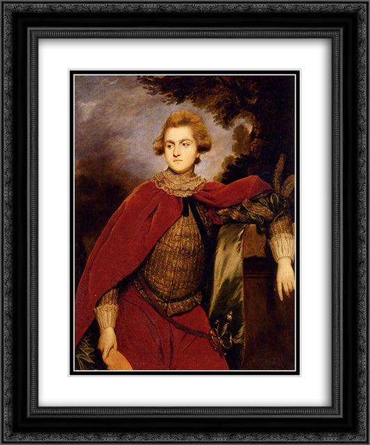 Portrait of Lord Robert Spencer 20x24 Black Ornate Wood Framed Art Print Poster with Double Matting by Reynolds, Joshua