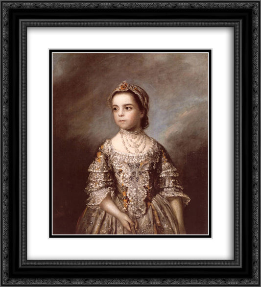 Portrait of Rebecca Watson 20x22 Black Ornate Wood Framed Art Print Poster with Double Matting by Reynolds, Joshua