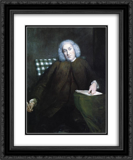 Samuel Johnson 20x24 Black Ornate Wood Framed Art Print Poster with Double Matting by Reynolds, Joshua