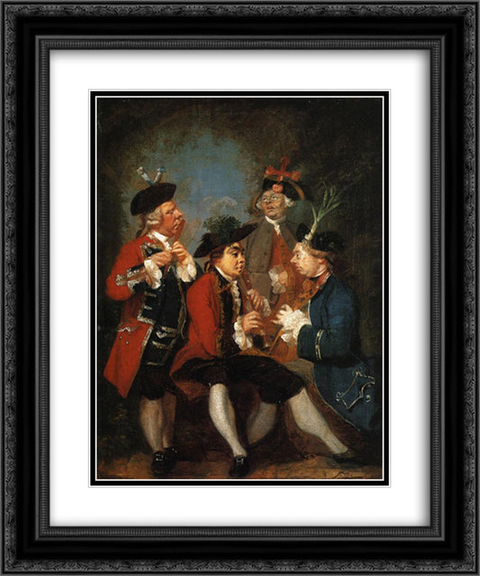 Sir Thomas Kennedy, James Caulfeild, Mr. Ward and Mr. Phelps 20x24 Black Ornate Wood Framed Art Print Poster with Double Matting by Reynolds, Joshua