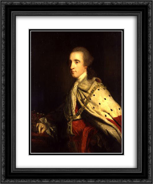 The 4th Duke of Queensbury as Earl of March 20x24 Black Ornate Wood Framed Art Print Poster with Double Matting by Reynolds, Joshua