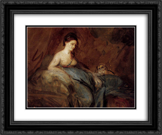The Actress Kitty Fisher 24x20 Black Ornate Wood Framed Art Print Poster with Double Matting by Reynolds, Joshua