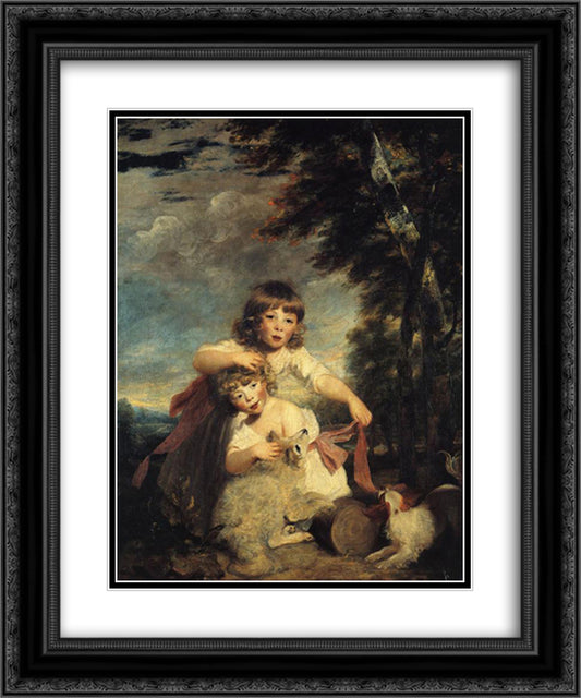 The Brummell Children 20x24 Black Ornate Wood Framed Art Print Poster with Double Matting by Reynolds, Joshua