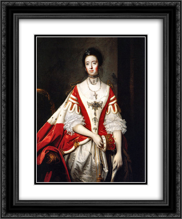 The Countess of Dartmouth 20x24 Black Ornate Wood Framed Art Print Poster with Double Matting by Reynolds, Joshua