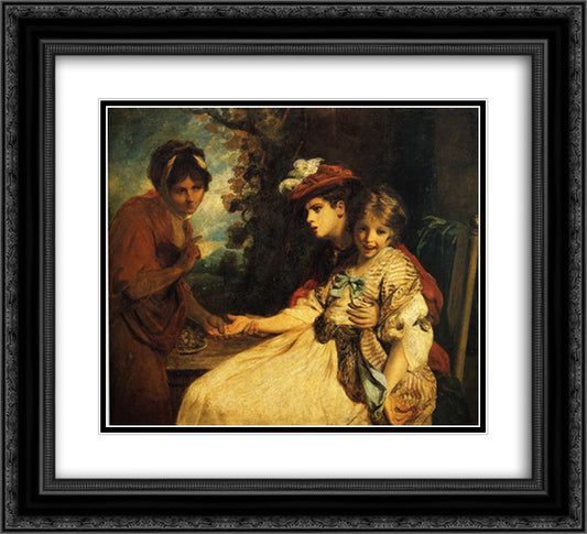 The Gypsy Fortune Teller 22x20 Black Ornate Wood Framed Art Print Poster with Double Matting by Reynolds, Joshua