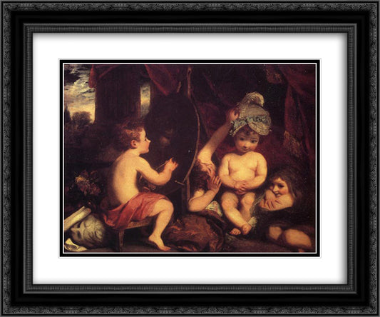 The Infant Academy 24x20 Black Ornate Wood Framed Art Print Poster with Double Matting by Reynolds, Joshua