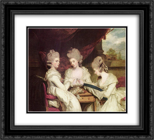 The Ladies Waldegrave 22x20 Black Ornate Wood Framed Art Print Poster with Double Matting by Reynolds, Joshua