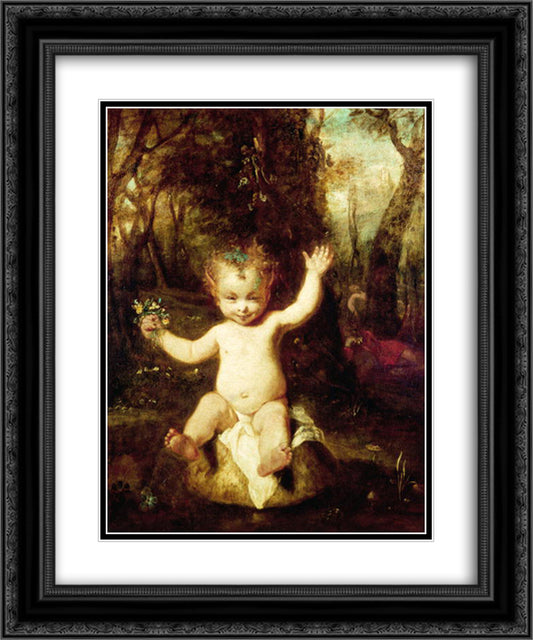 The Puck 20x24 Black Ornate Wood Framed Art Print Poster with Double Matting by Reynolds, Joshua