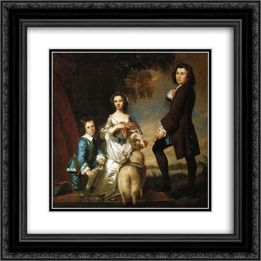 Thomas and Martha Neate, with Tutor 20x20 Black Ornate Wood Framed Art Print Poster with Double Matting by Reynolds, Joshua