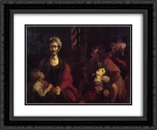 Ugolino and His Children 24x20 Black Ornate Wood Framed Art Print Poster with Double Matting by Reynolds, Joshua