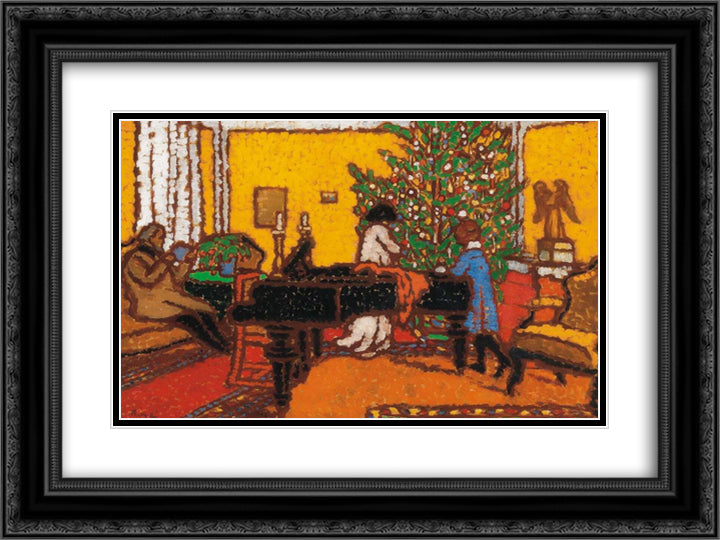 Christmas 24x18 Black Ornate Wood Framed Art Print Poster with Double Matting by Rippl Ronai, Jozsef