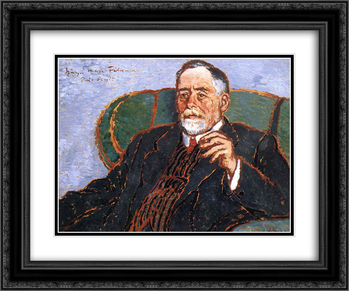 Merse portrait 24x20 Black Ornate Wood Framed Art Print Poster with Double Matting by Rippl Ronai, Jozsef