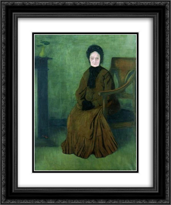 My Grandmother 20x24 Black Ornate Wood Framed Art Print Poster with Double Matting by Rippl Ronai, Jozsef