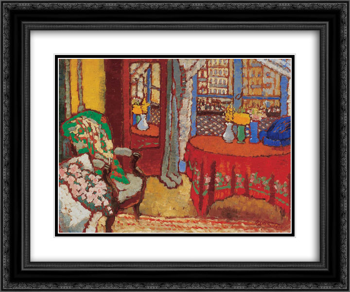 Parisian Interior 24x20 Black Ornate Wood Framed Art Print Poster with Double Matting by Rippl Ronai, Jozsef
