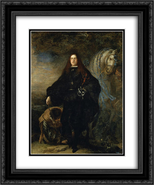 Portrait of the Duke of Pastrana 20x24 Black Ornate Wood Framed Art Print Poster with Double Matting by Carreno de Miranda, Juan