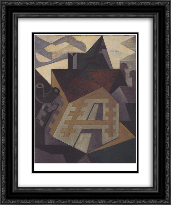 Landscape at Beaulieu 20x24 Black Ornate Wood Framed Art Print Poster with Double Matting by Gris, Juan