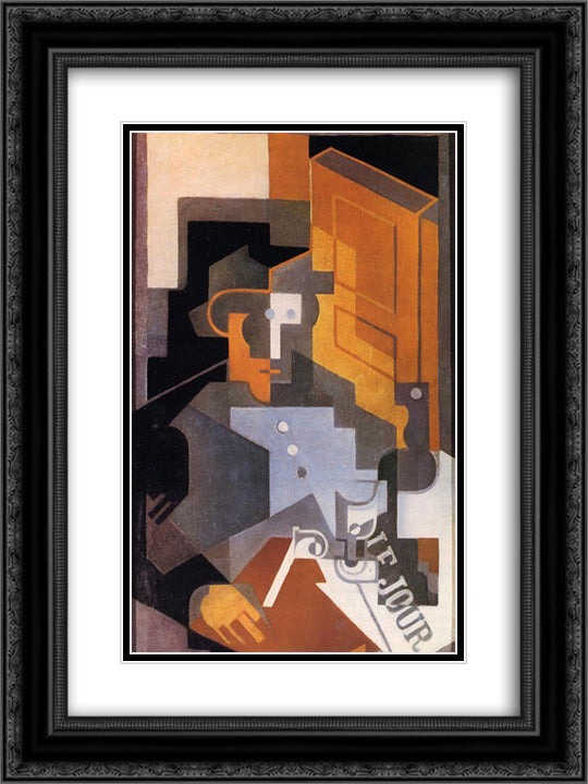 Man from Touraine 18x24 Black Ornate Wood Framed Art Print Poster with Double Matting by Gris, Juan