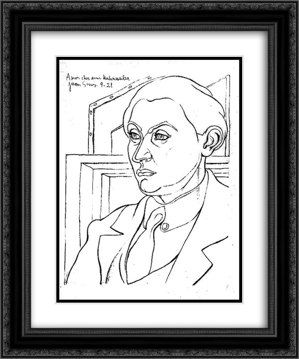 Portrait Daniel Henry Kahnweiler 20x24 Black Ornate Wood Framed Art Print Poster with Double Matting by Gris, Juan
