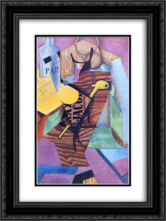 Saint Matorel 18x24 Black Ornate Wood Framed Art Print Poster with Double Matting by Gris, Juan