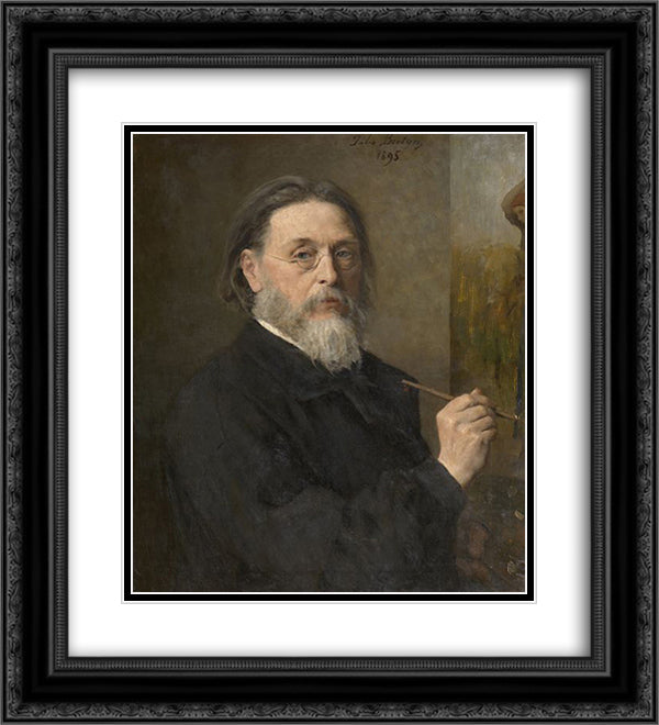 Self Portrait 20x22 Black Ornate Wood Framed Art Print Poster with Double Matting by Breton, Jules