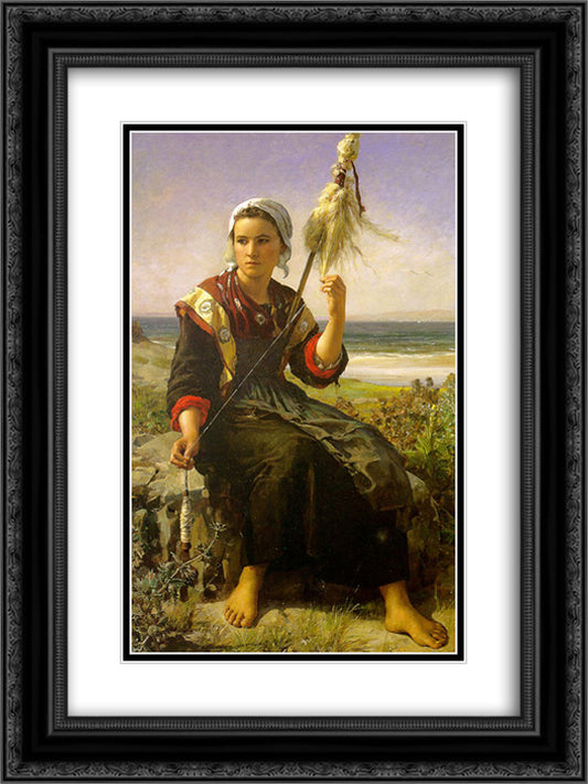 The Rest of the Haymakers 18x24 Black Ornate Wood Framed Art Print Poster with Double Matting by Breton, Jules