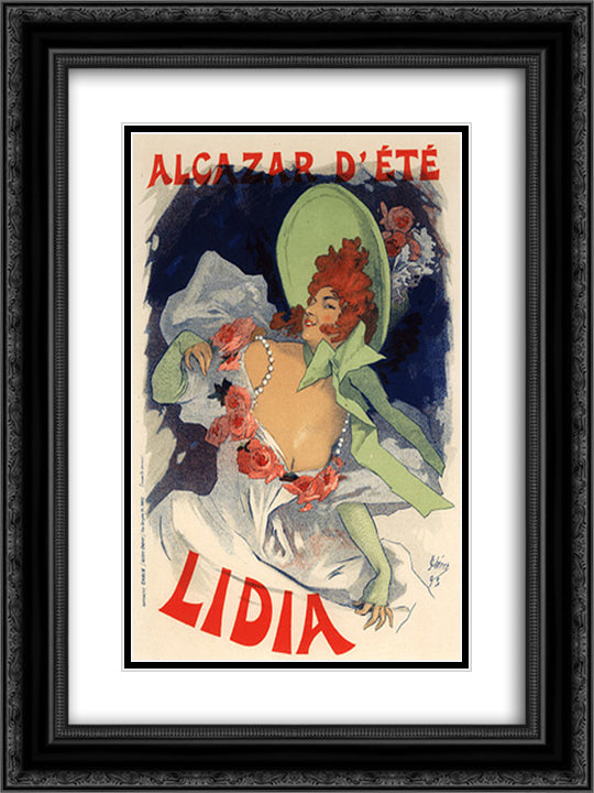 Alcazar d'ete, Lidia 18x24 Black Ornate Wood Framed Art Print Poster with Double Matting by Cheret, Jules