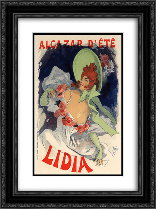 Alcazar d'ete, Lidia 18x24 Black Ornate Wood Framed Art Print Poster with Double Matting by Cheret, Jules
