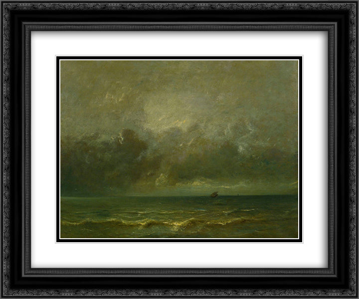 Calm before the storm 24x20 Black Ornate Wood Framed Art Print Poster with Double Matting by Dupre, Jules