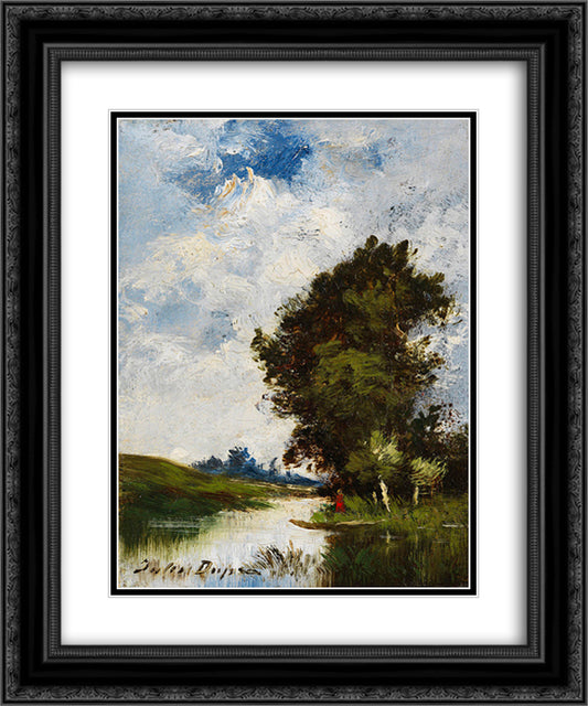 Small Floodplain 20x24 Black Ornate Wood Framed Art Print Poster with Double Matting by Dupre, Jules