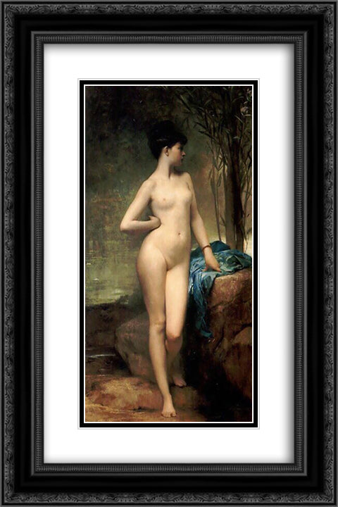 Chloe 16x24 Black Ornate Wood Framed Art Print Poster with Double Matting by Lefebvre, Jules Joseph