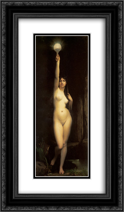 The Truth 14x24 Black Ornate Wood Framed Art Print Poster with Double Matting by Lefebvre, Jules Joseph