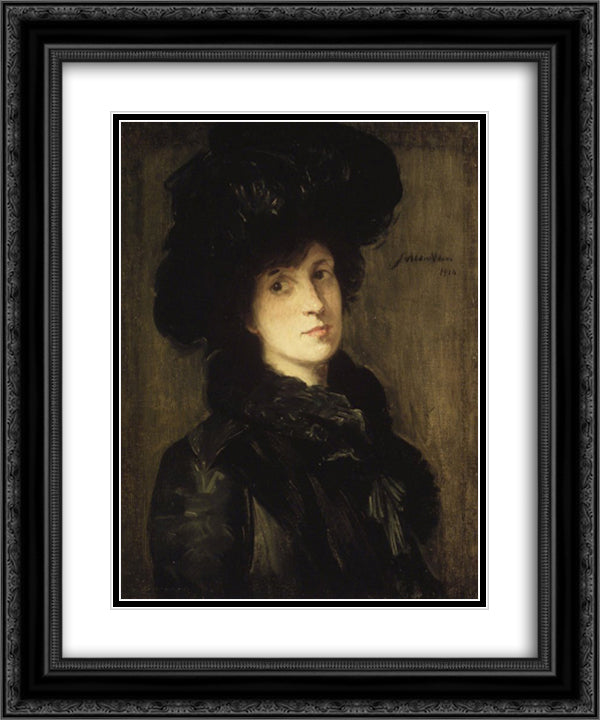 Girl in Black 20x24 Black Ornate Wood Framed Art Print Poster with Double Matting by Weir, Julian Alden
