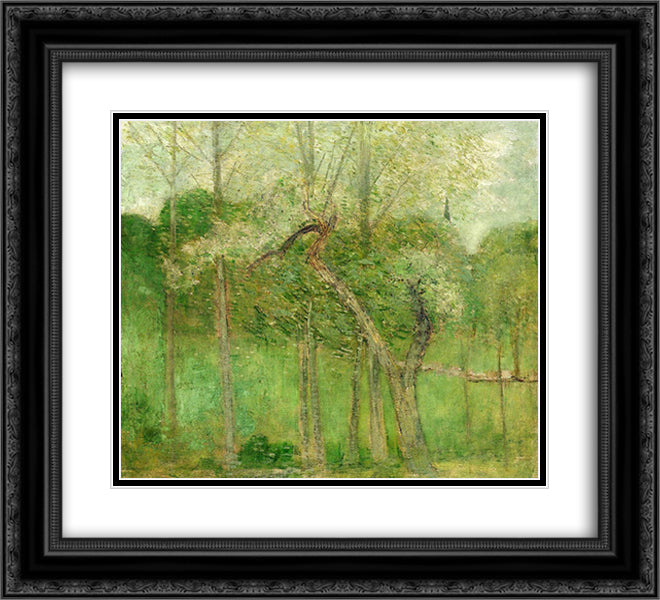 Landscape with Steeple, Wyndham 22x20 Black Ornate Wood Framed Art Print Poster with Double Matting by Weir, Julian Alden