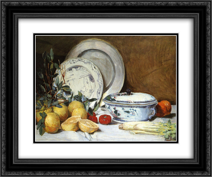 Still Life 24x20 Black Ornate Wood Framed Art Print Poster with Double Matting by Weir, Julian Alden