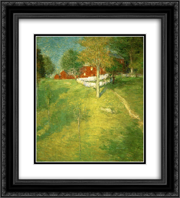 The Laundry, Branchville 20x22 Black Ornate Wood Framed Art Print Poster with Double Matting by Weir, Julian Alden