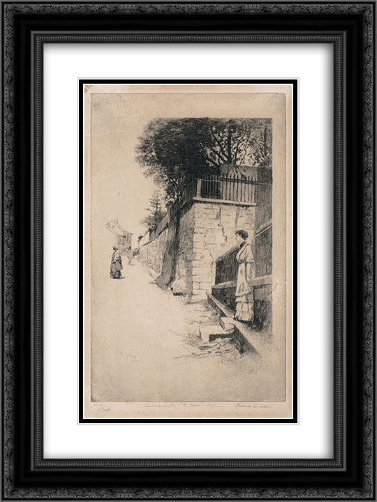 Cumberland St, The Rocks, Sydney 18x24 Black Ornate Wood Framed Art Print Poster with Double Matting by Ashton, Julian