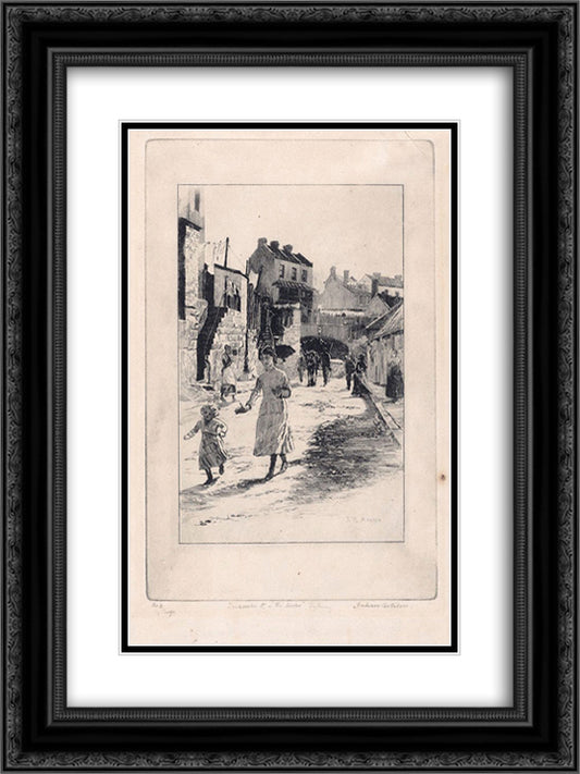 Gloucester Street, The Rocks, Sydney 18x24 Black Ornate Wood Framed Art Print Poster with Double Matting by Ashton, Julian
