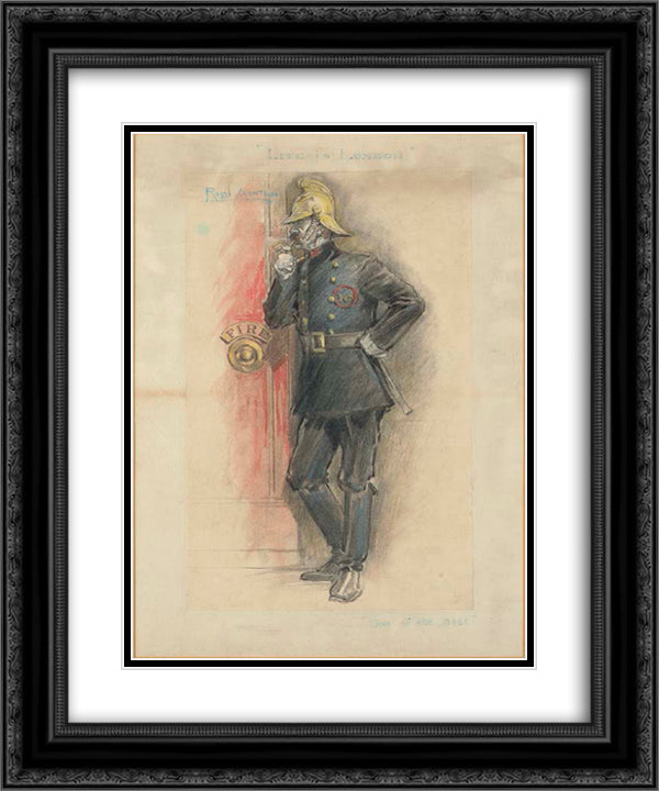 Life in London 20x24 Black Ornate Wood Framed Art Print Poster with Double Matting by Ashton, Julian